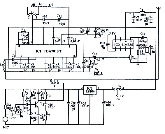 使用TDA7010T制作的对讲机